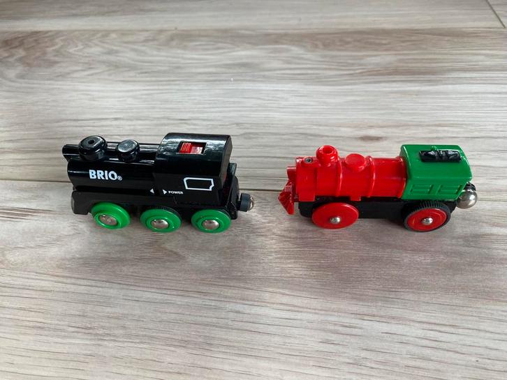 2 locomotieven Brio en Eichmann, Kinderen en Baby's, Speelgoed | Houten speelgoed, Gebruikt, Ophalen of Verzenden