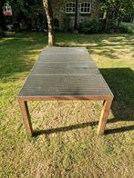 cortenstalen tafel met gegalvaniseerde roosters., Tuin en Terras, Tuintafels, Ophalen, Gebruikt, Rechthoekig