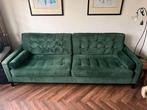 Prachtige groene velours bank, Huis en Inrichting, Banken | Bankstellen, Ophalen, Driepersoons, 75 tot 100 cm, Zo goed als nieuw