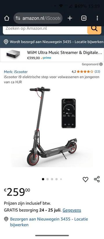 Iscooter i9 elektrische step NIEUW beschikbaar voor biedingen