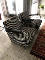 Leolux Scylla fauteuils zwart/wit gestreept. PRIJS PER STUK, Huis en Inrichting, Fauteuils, Verzenden, 75 tot 100 cm, Zo goed als nieuw
