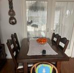 Eetkamertafel met 4 stoelen, Huis en Inrichting, Tafels | Eettafels, Ophalen, Gebruikt, Eikenhout, 50 tot 100 cm