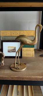 Vintage Messing/Koperen Flamingo beeldje (20 cm) - Hollywood, Antiek en Kunst, Verzenden, Koper