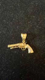 14 k gouden revolver hanger 9,2 gram, Nieuw, Goud, Goud, Ophalen of Verzenden