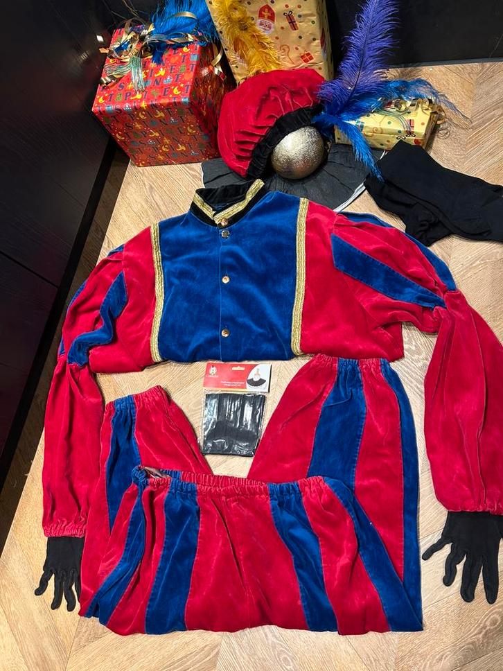 Pietenpak maat xl rood blauw handwerk sinterklaas set luxe, Diversen, Sinterklaas, Ophalen of Verzenden