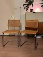 2 Vintage Cesca stoelen in Marcel Breuer stijl, Huis en Inrichting, Stoelen, Ophalen, Twee, Bruin, Zo goed als nieuw