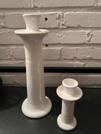 Set van 2 witte aardewerk kandelaars - Tamegroute stijl, Overige materialen, 25 tot 50 cm, Wit, Nieuw