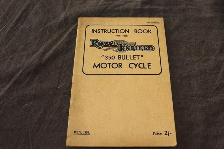 Royal Enfield 350 Bullet 1950 motorcycle instruction book, Ophalen of Verzenden, Gelezen