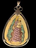 Zilver & Emaille Hanger Madonna met kind  periode ca 1900 -, Verzenden, Zilver, Hanger