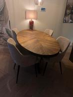 Ovale Eettafel Visgraat Eikenhout, Huis en Inrichting, Tafels | Eettafels, Ophalen, 100 tot 150 cm, Eikenhout, Zo goed als nieuw