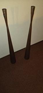 Kandelaars 2x, Ophalen, Gebruikt, Hout, Minder dan 25 cm