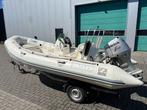 Zodiac RIB met Honda 50 pk 4-takt motor + Trailer, Ophalen, Gebruikt, Minder dan 70 pk, 3 tot 6 meter