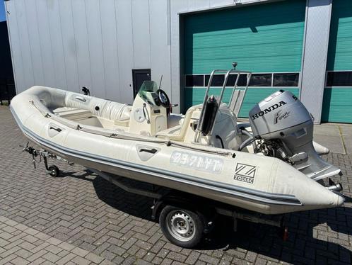 Zodiac RIB met Honda 50 pk 4-takt motor + Trailer, Watersport en Boten, Speedboten, Gebruikt, 3 tot 6 meter, Benzine, Minder dan 70 pk