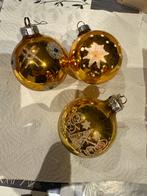 Antieke kerstballen geel, Diversen, Kerst, Ophalen of Verzenden, Zo goed als nieuw