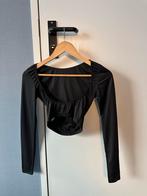 Zwarte Top met Open Rug - Maat XS, Zwart, Ophalen of Verzenden, Zo goed als nieuw, Lange mouw