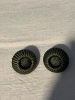 Vintage jaren ‘60 oorclips legergroen, Sieraden, Tassen en Uiterlijk, Oorbellen, Ophalen of Verzenden, Zo goed als nieuw, Overige materialen