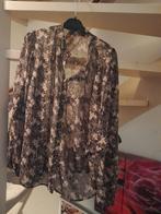 Blouse bruin gebloemt, Kleding | Dames, Ophalen, Zo goed als nieuw, Maat 46/48 (XL) of groter, Bruin
