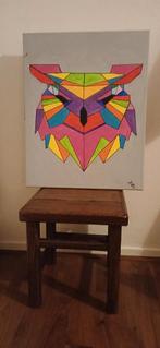 Kleurrijke geometrische uil schilderij, Ophalen