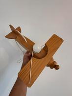 Retro vintage houten vliegtuiglamp | kinderkamer, kinderlamp, Ophalen of Verzenden, Zo goed als nieuw, Minder dan 50 cm, Retro