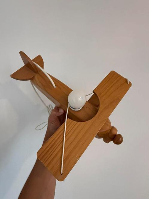 Retro vintage houten vliegtuiglamp | kinderkamer, kinderlamp, Huis en Inrichting, Lampen | Hanglampen, Zo goed als nieuw, Minder dan 50 cm