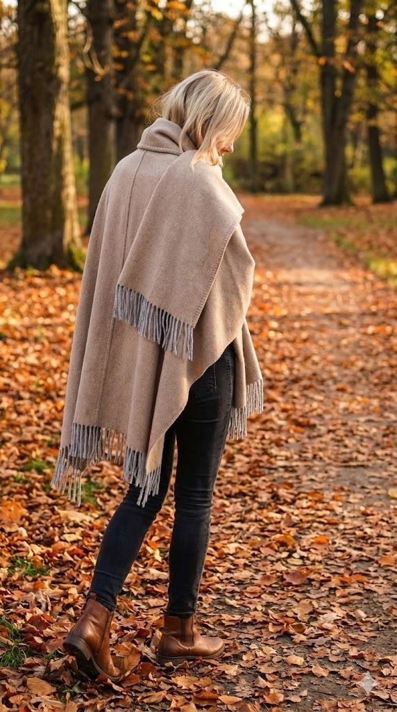 Prachtige Wollen Cape / Poncho MARCCAIN | 100% Wol, Kleding | Dames, Jassen | Winter, Zo goed als nieuw, Maat 38/40 (M), Beige