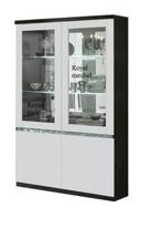 Vitrinekasten Forever Chrome hoogglans wit-zwart SALE-, Ophalen of Verzenden, Nieuw, 25 tot 50 cm, Glas