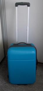 HANDIGE KLEINE TROLLEY (KOFFER) LICHTBLAUW HARDCASE ALS NIEU, Uitschuifbare handgreep, 50 tot 60 cm, Hard kunststof, Ophalen of Verzenden