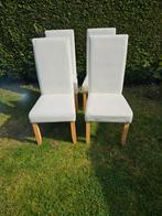 Witte Stoelen Set van 4, Huis en Inrichting, Hout, Wit, Ophalen of Verzenden, Zo goed als nieuw