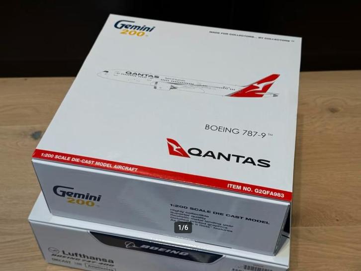 Qantas 787-9 “Gangurru" VH-ZNK Gemini200 G2QFA983 1/200, Verzamelen, Luchtvaart en Vliegtuigspotten, Zo goed als nieuw, Schaalmodel