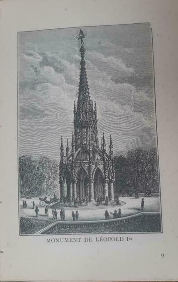 28 / Brussel Monument de Léopold 1er. houtgravure uit 1892 beschikbaar voor biedingen