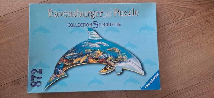Ravensburger Silhouette Puzzel - Dolfijn - 872 Stukjes, Hobby en Vrije tijd, Denksport en Puzzels, Zo goed als nieuw, Legpuzzel