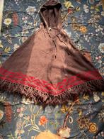 Wollen Poncho met Capuchon, Ophalen of Verzenden, Zo goed als nieuw, Maat 42/44 (L), Bruin