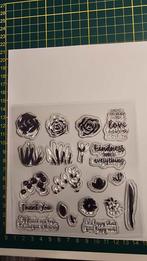 Stempelset bloemen, Hobby en Vrije tijd, Stempelen, Ophalen of Verzenden, Zo goed als nieuw, Clearstamp