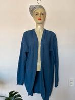 Zgan blauw lang open rond aflopend vest Hema M bolletjes, Maat 38/40 (M), Blauw, Ophalen of Verzenden, Zo goed als nieuw