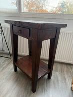 Vintage Houten Tafel met Lade - 61x40x79cm, Ophalen, Gebruikt, 55 tot 75 cm, 60 cm of meer