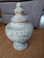 Vintage rustieke zware pot  vaas met deksel ca 45 cm hoog, Ophalen