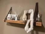 Wandplank wand decoratie echt hout echt leer, Ophalen of Verzenden, Zo goed als nieuw