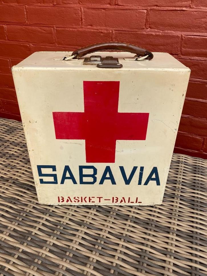Vintage/retro - sale/opruiming - verbandtrommel SABA VIA, Antiek en Kunst, Curiosa en Brocante, Ophalen of Verzenden