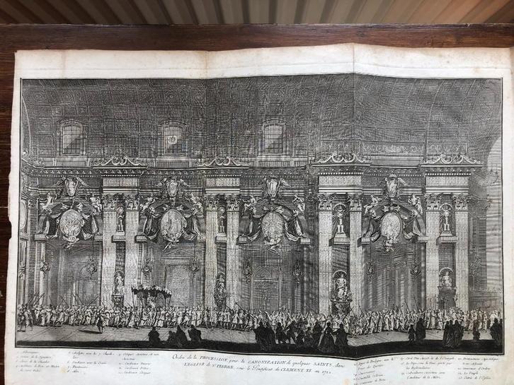 Ordre de la Procession pour la canonization Clement XI 1722, Antiek en Kunst, Kunst | Etsen en Gravures, Ophalen of Verzenden