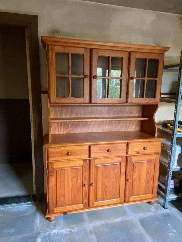 Grenen houten keukenkast met 6 deuren en 3 lades, Huis en Inrichting, Kasten | Buffetkasten, Gebruikt, 150 tot 200 cm, 100 tot 150 cm