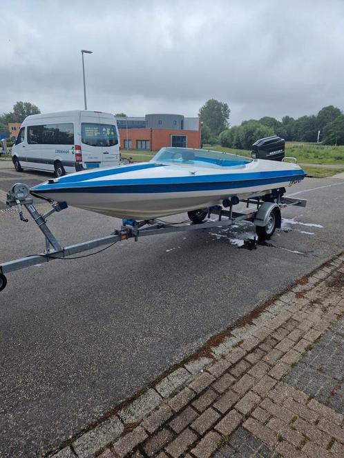 Piranha Espada Speedboot incl 75pk mercury 2t en trailer, Watersport en Boten, Speedboten, Gebruikt, 3 tot 6 meter, Benzine, 70 tot 120 pk