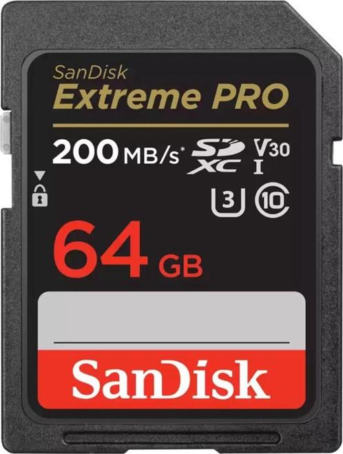 SanDisk Extreme Pro - SDXC 64GB 200/90 mb/s V30 (SD kaart) *, Audio, Tv en Foto, Fotografie | Geheugenkaarten, Nieuw, SDXC, 64 GB