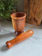 Houten Vijzel van Teakhout met Stamper, Ophalen of Verzenden, Gebruikt