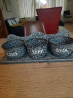 Vintage Emaille Set Zand Zeep Soda - Gewolkt, Ophalen of Verzenden