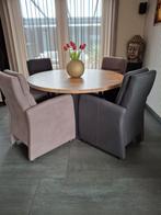 Ronde eettafel met ijzeren poten - 130 cm diameter, Rond, Nieuw, Modern, Vier personen