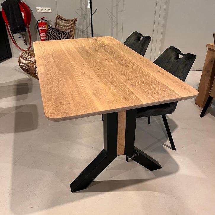 AANBIEDING!! Rechthoekige eiken eettafel / Poot no.925 €.895, Huis en Inrichting, Tafels | Eettafels, Nieuw, 50 tot 100 cm, 150 tot 200 cm