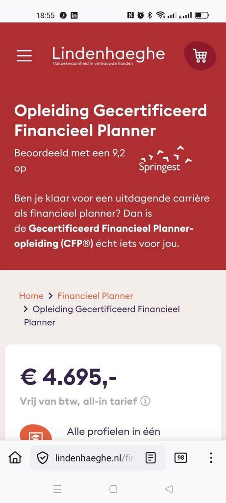 Complete opleiding Lindenhaeghe FFP (CFP) 2024 Boeken ZGAN, Boeken, Studieboeken en Cursussen, Ophalen of Verzenden