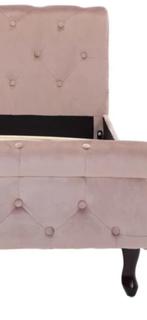 Bedframe fluweel roze 90x200 cm, Verzenden, Nieuw, Eenpersoons, 90 cm