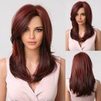 Pruik lang steil haar henna roodmix model Krista, Verzenden, Nieuw, Pruik of Haarverlenging