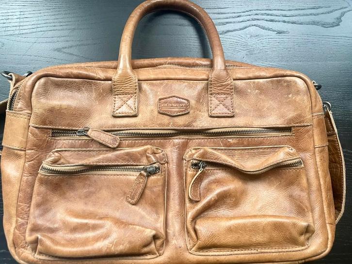 Bruine leren Cowboy Bag – Old West (Vintage look), Sieraden, Tassen en Uiterlijk, Tassen | Damestassen, Zo goed als nieuw, Handtas